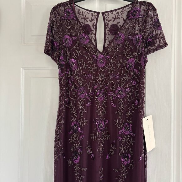 Adrianna Papell Hand Beaded Gown Size 10 New with Tags - Picture 6 of 12